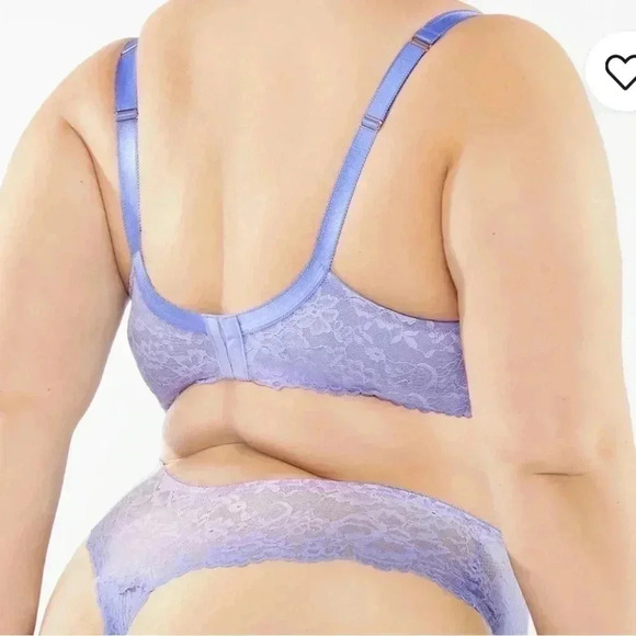 Savage x Fenty NWT Periwinkle Floral Lace Balconette Demi Bra Size 46 D - Picture 4 of 9